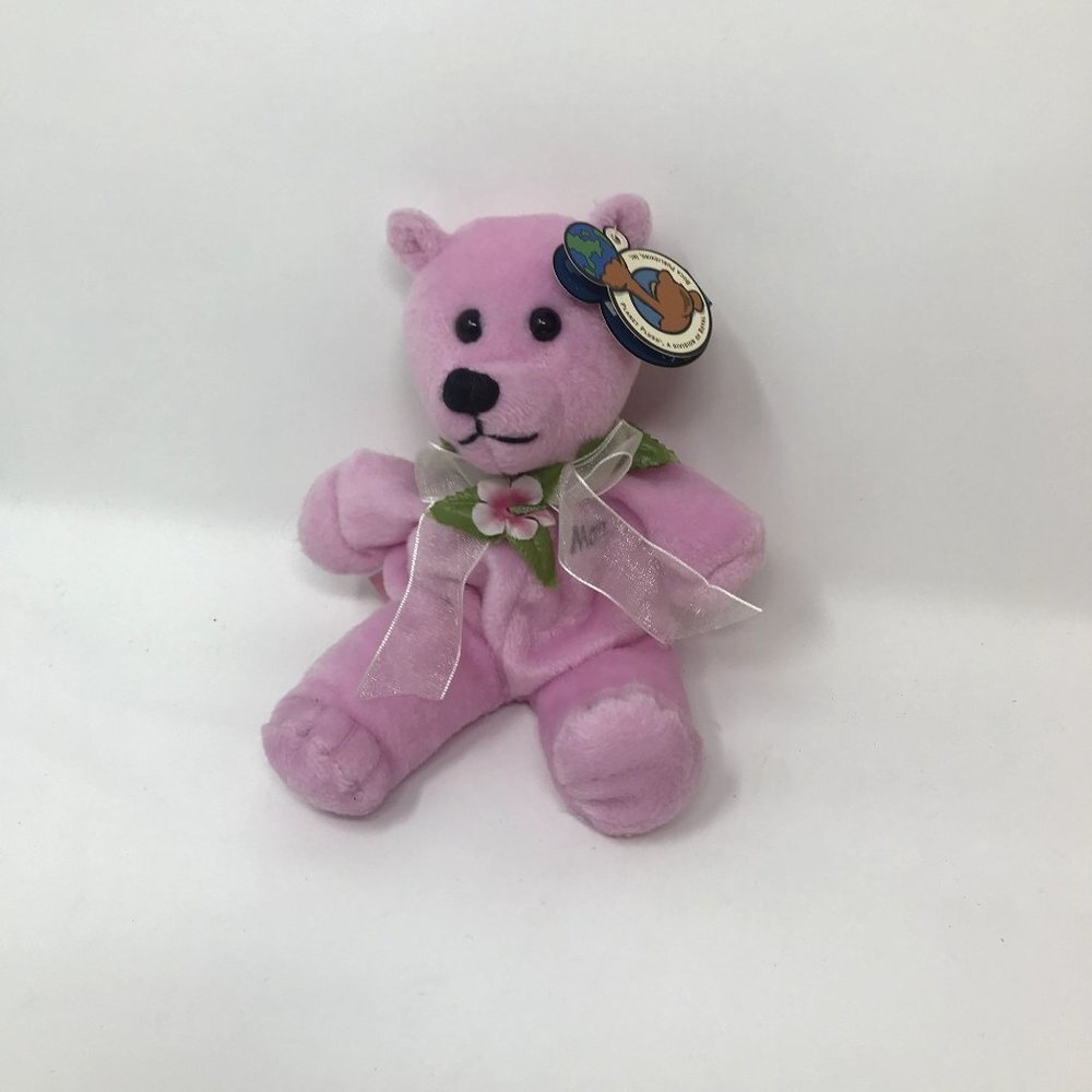 Planet Plush Mom Mothers Day Pink Beanie Baby Teddy Bear Plush Stuffed Animal